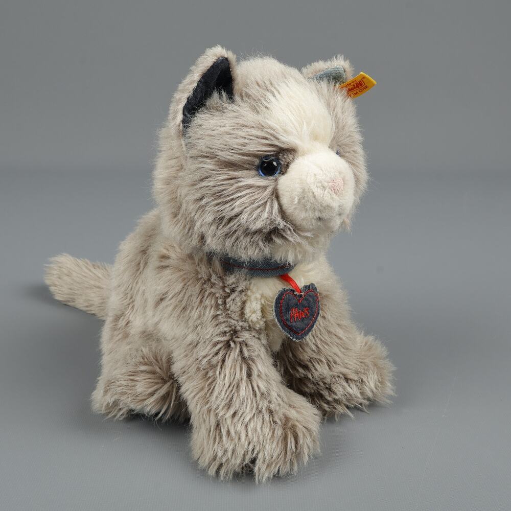 Steiff Knopf Im Ohr Denim Darlings Gray Cat Paws Plush Retired *Needs TLC 084430